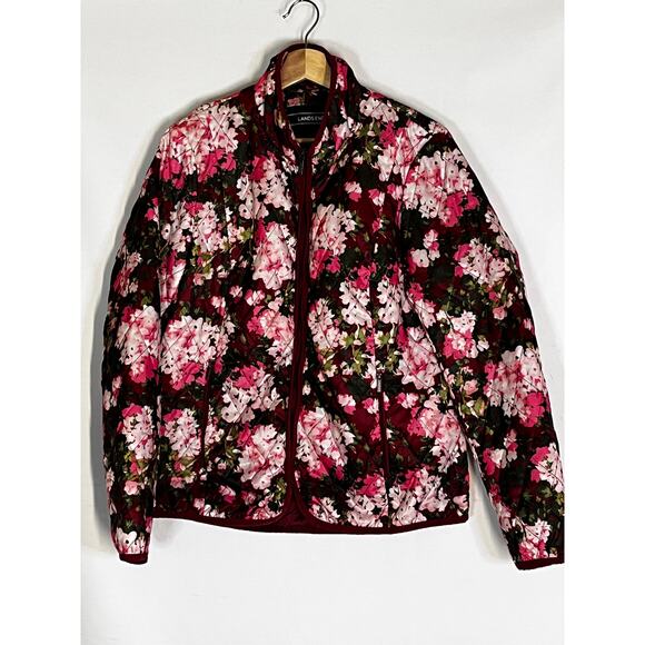 Lands' End Women's Light Puffer Jacket Size Large Pre-Owned In Good condition - Picture 1 of 11